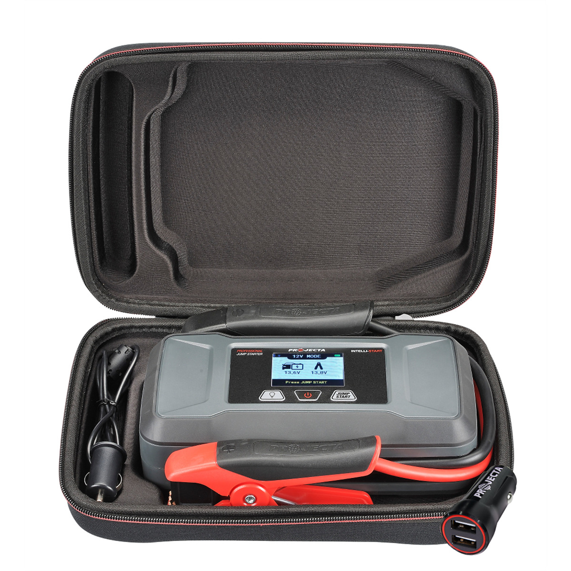Projecta Intelli-Start Professional LiFePO4 Jumpstarter and Power Bank — 12V, 1400A, Rapid Recharge Technology, IP65 Rated, 180 Lumen LED Light, Model# PRJ-IS1400